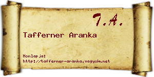 Tafferner Aranka névjegykártya